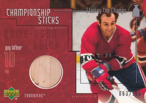 stick karta GUY LAFLEUR 01-02 UD Stanley Cup Champs Championship Sticks /150